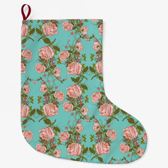 floral großer weihnachtsstrumpf (Vorderseite)