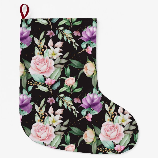 floral großer weihnachtsstrumpf (Vorderseite)