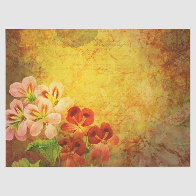 Floral Grunge Decoupage Seidenpapier (Vorderseite)