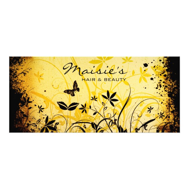 Floral Grunge Rack Card Werbekarte (Vorne)