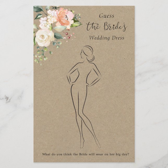 Floral Guck Das Dress Brautparty Game Flyer (Vorne)