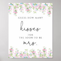 Floral Guess Wie viele Kisses Brautparty Game Po
