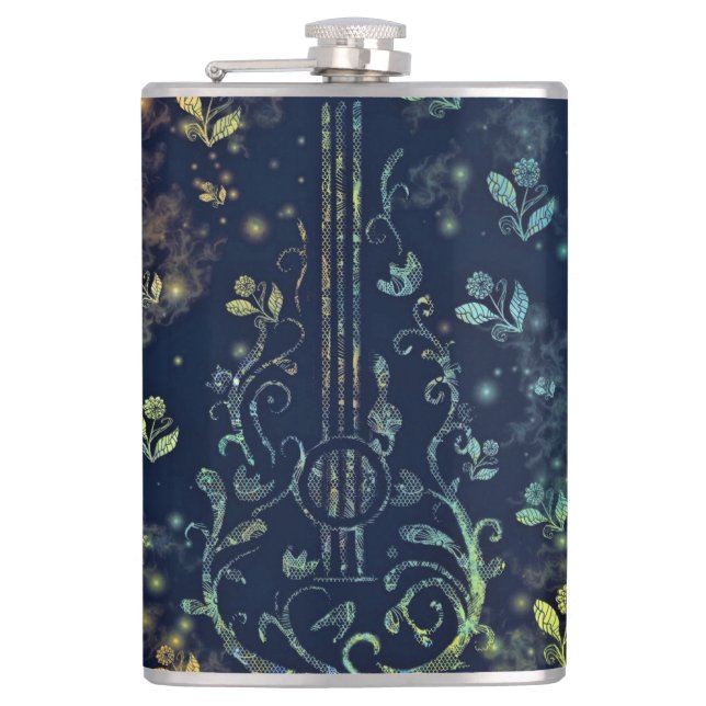 Floral Guitar Flask Flachmann (Vorderseite)