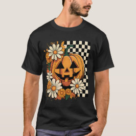 Floral Halloween Fall Pumpkin T-Shirt