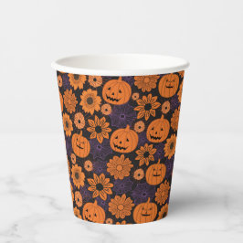 Floral Halloween Pappbecher