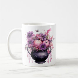 Floral Halloween Pink Pumpkin Kaffeetasse