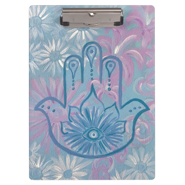Floral Hamsa Clipboard Klemmbrett (Vorderseite)