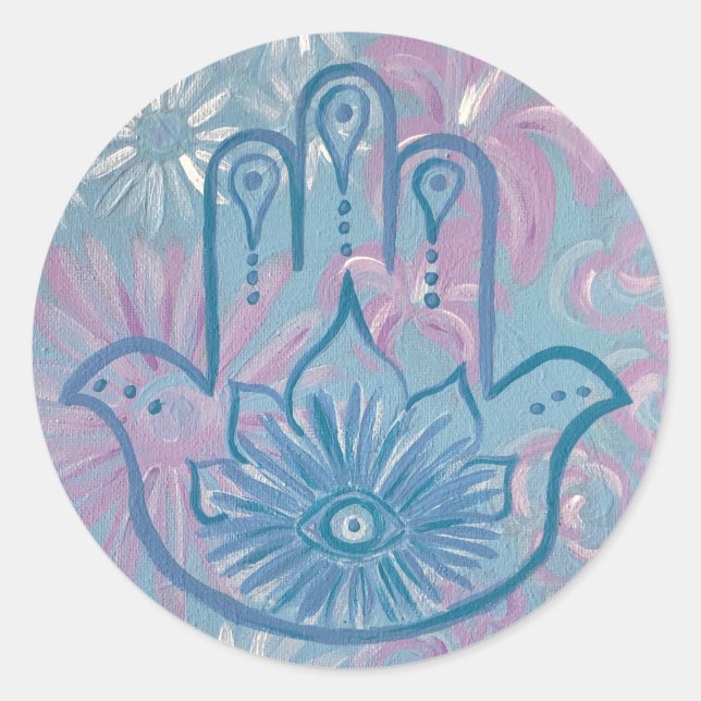 Floral Hamsa Sticker (Vorderseite)