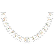 Floral Happy Birthday Bunting Fahnen, Banner