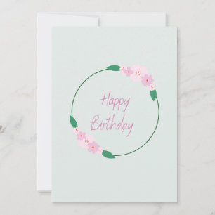 Floral Happy Birthday Card Einladung