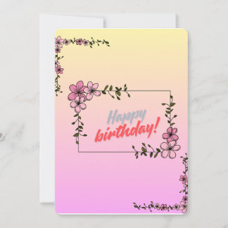 Floral Happy Birthday Card Einladung