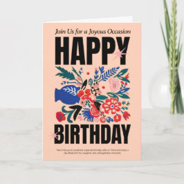 Floral Happy Birthday Card Karte