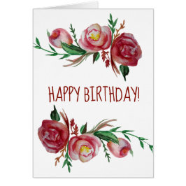 Floral Happy Birthday Grußkarte