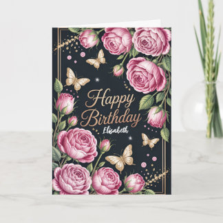 Floral Happy Birthday Karte