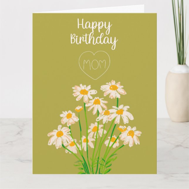 Floral Happy Birthday Mama Card Karte (Vorderseite)