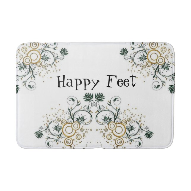 Floral Happy Feet Badezimmer Badewanne Mat Badematte (Vorderseite)
