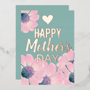 Floral Happy Mother Day  Folien Feiertagskarte