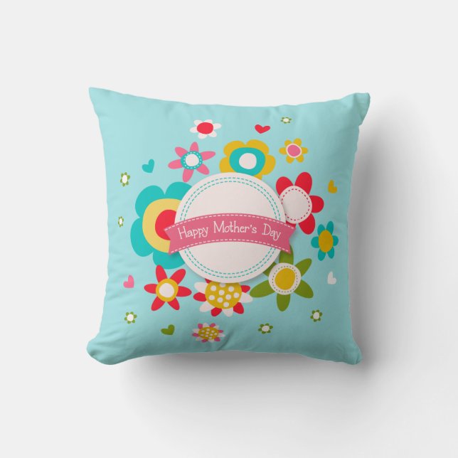 Floral Happy Mother Day | Kissen (Vorderseite)