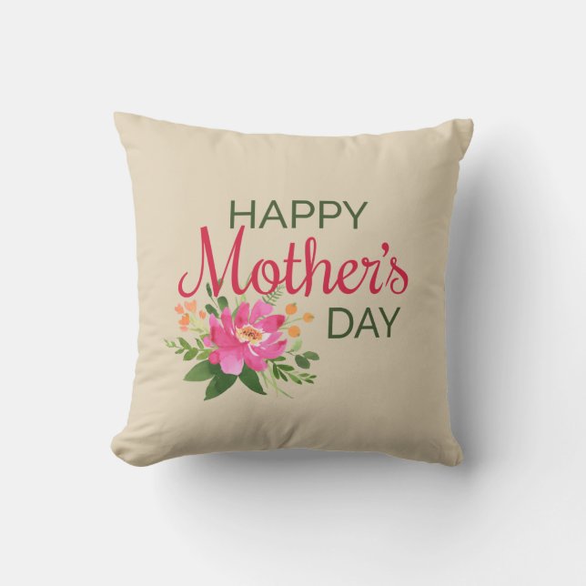 Floral Happy Mother Day | Kissen (Vorderseite)