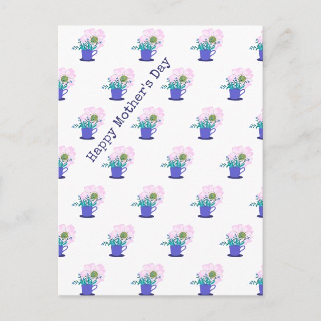 Floral Happy Mother Day Postkarte (Vorderseite)