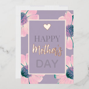 Floral Happy Mother's Day Foil Folien Feiertagskarte