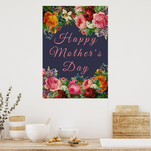 Floral Happy Mother's Day Poster Dekoration