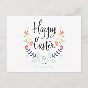 Floral Happy Osterpost Postkarte