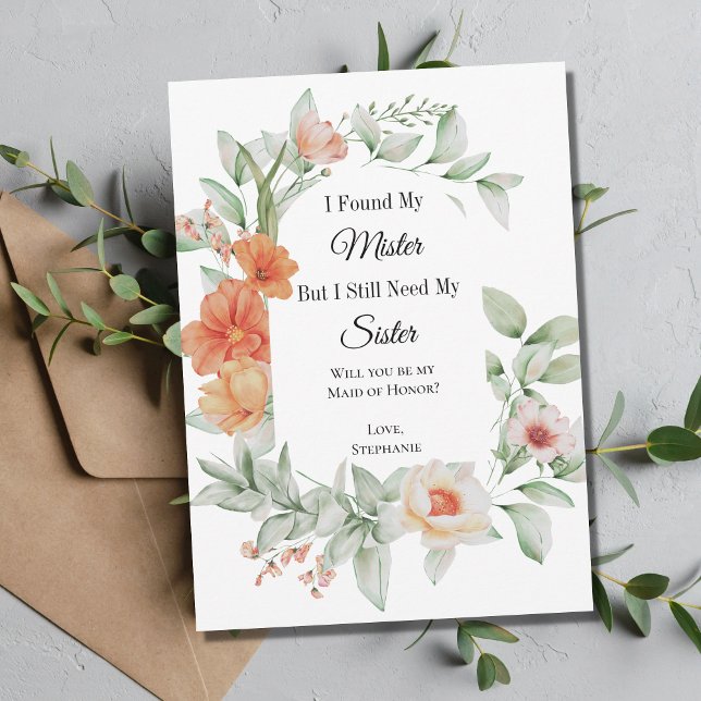 Floral hat meine Brautparty-Vorschlagskarten gefun Einladung (Von Creator hochgeladen)