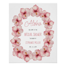 Floral Hawaiian Lei Fête des mariées Affiche de bi