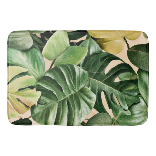 Floral/hawaiianisches/tropisches Blatt Badematte (Vorderseite)