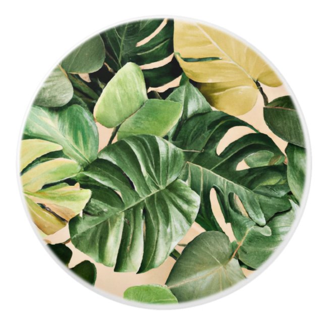 Floral/hawaiianisches/tropisches Blatt Keramikknauf (Vorderseite)