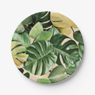 Floral/hawaiianisches/tropisches Blatt Pappteller