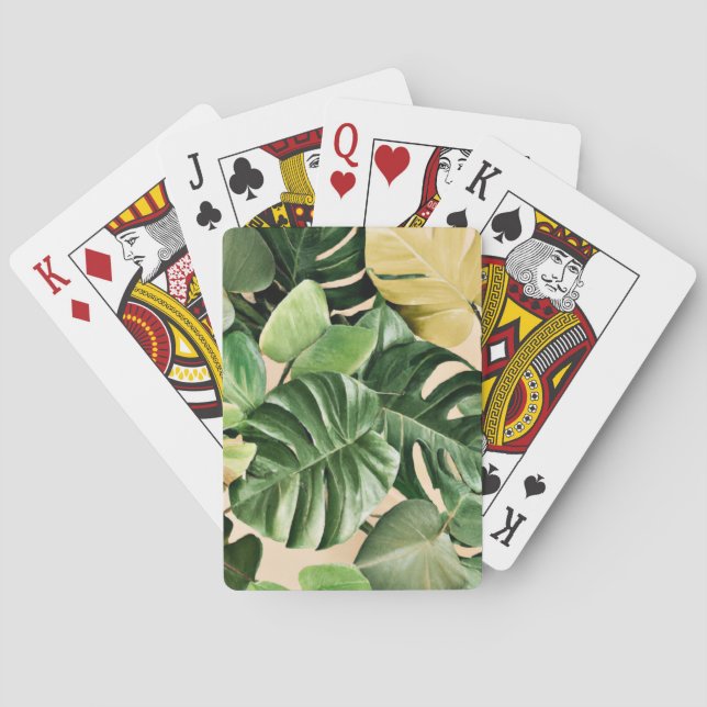 Floral/hawaiianisches/tropisches Blatt Spielkarten (Rückseite)