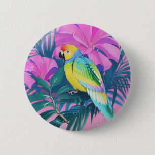 Floral/hawaiisch/tropisch/papagei Button