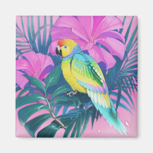Floral/hawaiisch/tropisch/papagei Magnet