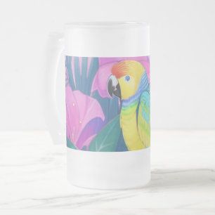 Floral/hawaiisch/tropisch/papagei Mattglas Bierglas