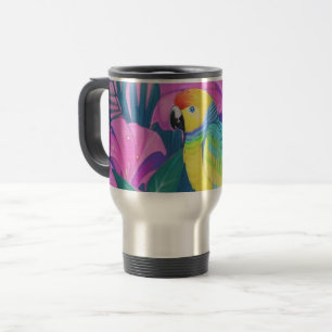 Floral/hawaiisch/tropisch/papagei Reisebecher