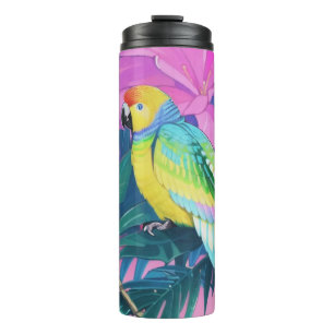 Floral/hawaiisch/tropisch/papagei Thermosbecher