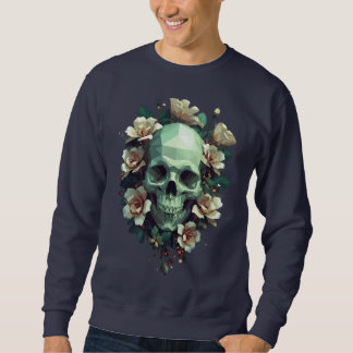 Floral Head Skull Pixel Art Sweatshirt