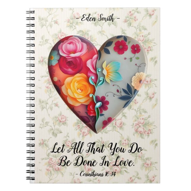 Floral Heart Custom Journal - Tout ce que vous fai (Devant)
