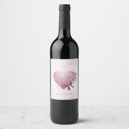 Floral Heart Gift Tag Wine Label Weinetikett