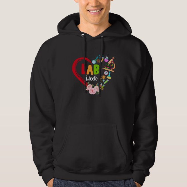 Floral Heart Lab Week 2023 Medical Laboratory Tech Hoodie (Vorderseite)