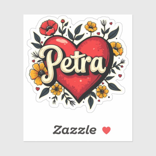 Floral Heart Petra 1 Aufkleber (Blatt)