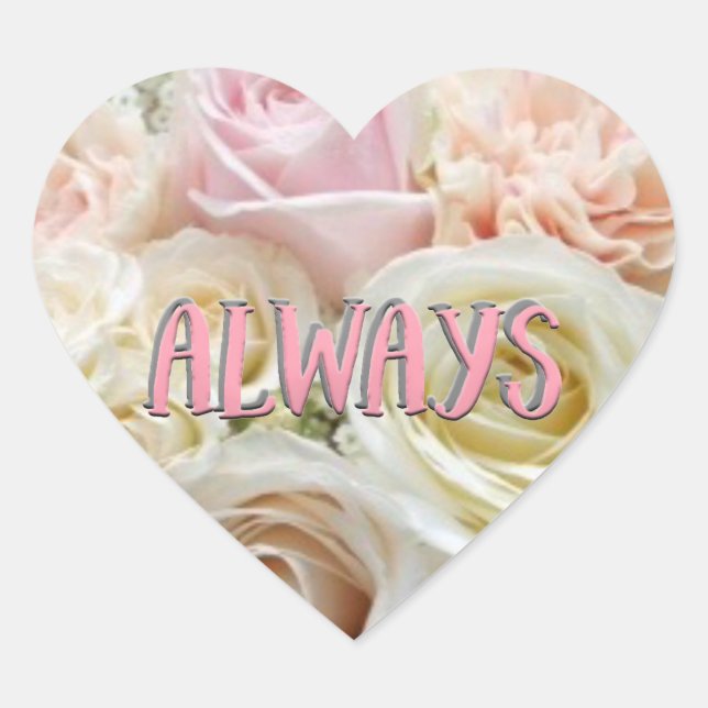 Floral Heart Sticker und Umschlag Aufkleber (Vorderseite)