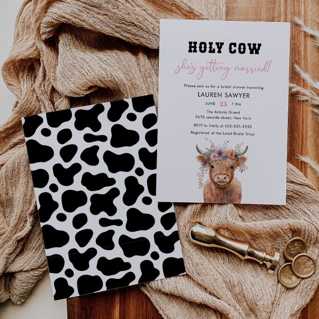 Floral Heilige Kuh Western Cowgirl Brautparty Einladung (Von Creator hochgeladen)