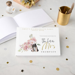 Floral Hen Party Future Frau Name Black Gold Scrip Gästebuch