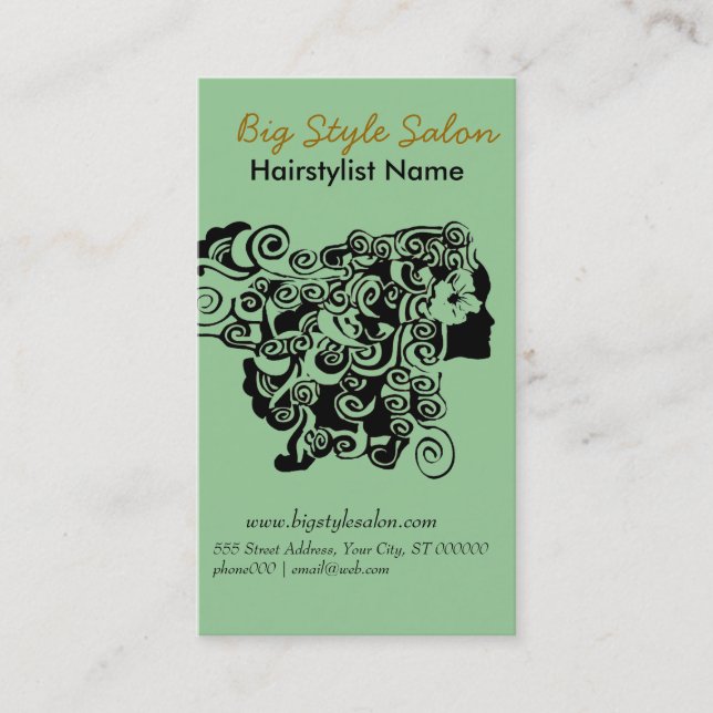 Floral Henna Haar Treppe Treppe Wellness-Center Tr Terminkarte (Vorderseite)
