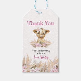Floral Highland Kuh Vielen Dank für Ihre Unterstüt Geschenkanhänger