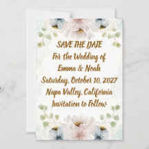 Floral Hochzeit Vormerkung | Personalisierte Karte