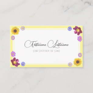 Floral Hochzeitssorte Blume Kalligrafie QR-Code Visitenkarte